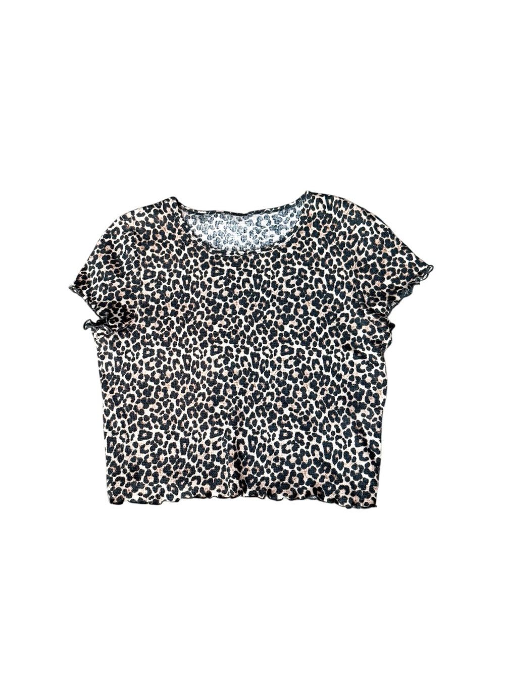 American Eagle Outfitters Leopard Print Crop Top - Black & Cream